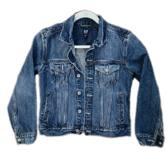 GAP Jackets & Blazers - Girls Gap Denim Jacket XL Blue Classic Long Sleeve Jean Coat 100% Cotton